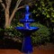 45.25" Oversized 3-Tier Pedestal Ceramic Outdoor Fountain with LED Light, Includes Pump, Multiple Colors